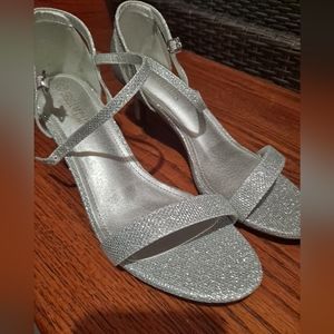 Silver glitter dress shoes